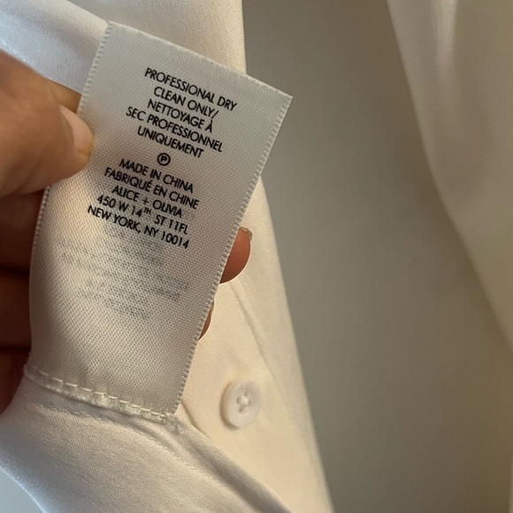 Alice & Olivia SILK Button-down White Blouse - Picture 8 of 9
